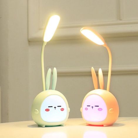 Lampada da scrivania a LED portatile, pieghevole, con simpatico design a cartone animato, ricaricabile tramite USB, protezione per gli occhi, luce notturna colorata, 1 pezzo (1/5)