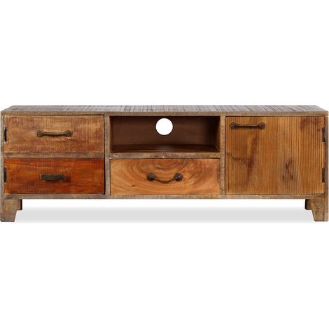 Meuble TV, Étagère TV, Meuble de Salon, Bois massif Vintage 118 x 30 x 40 cm OIB3947E (1/5)