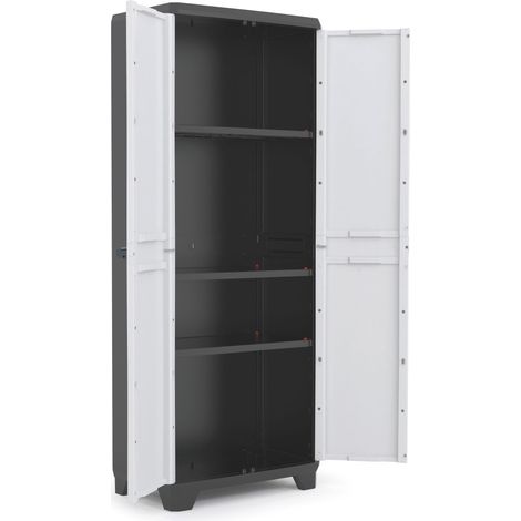 Keter armadio tuttopiani linear cm. 68x39x173 h col. grigio/nero - Keter