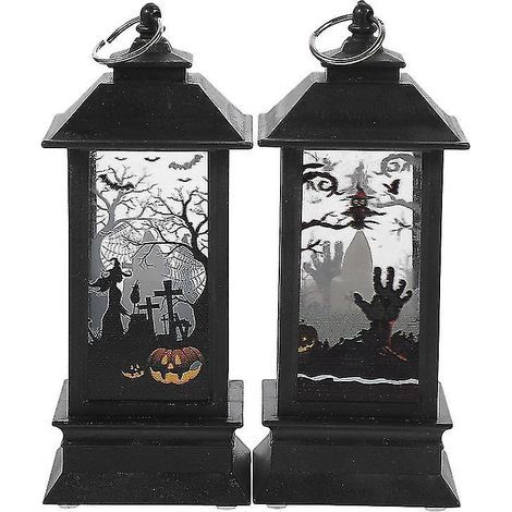 Lot de 2 lampes à flamme simulée pour décorations d'Halloween (1/3)