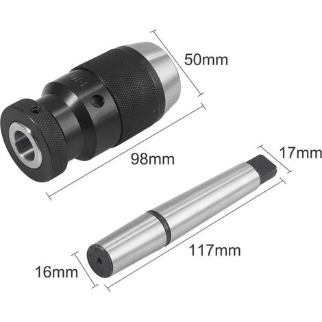 Schnellspannbohrfutter 1-16 mm MT2 + B18 Gelenkwelle, selbstspannendes Bohrfutter mit Morsekonus