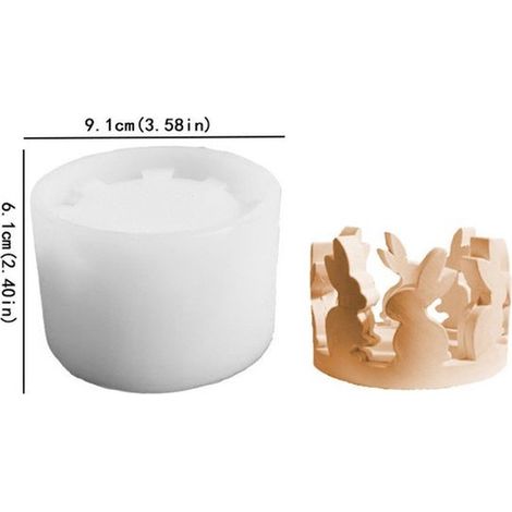 1 pezzo stampo in silicone rotondo per portacandele a forma di coniglio,elegante prodotto decorativo