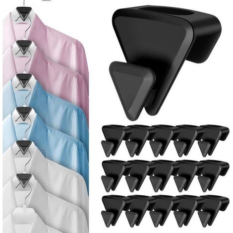 Crochets en Plastique pour Cintres, Lot de 15 Connect Cintres Crochets, Connecteur pour Closet Armoire Crochet à Vêtements (1/4)