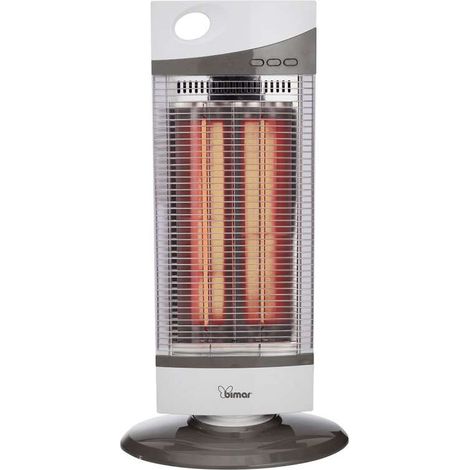 Bimar HR301 Stufa Elettrica a Infrarossi Fibra di Carbonio 1000W Oscillazione Automatica per Ambienti fino a 30 m³ colore Bianco (1/5)