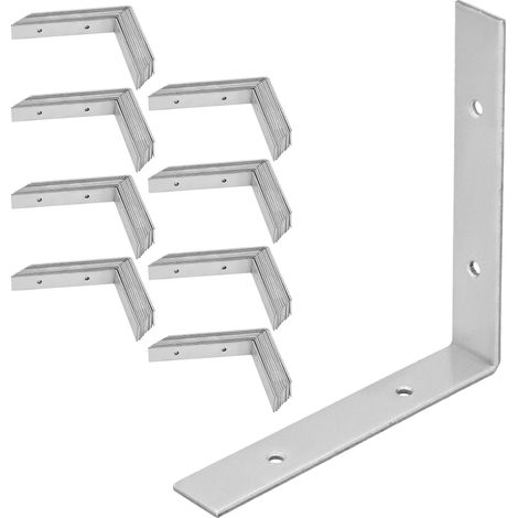 Équerre de charpentier, connecteur de construction en acier galvanisé 150 x 150 x 25 mm, lot de 100.