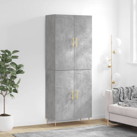 Highboard Betongrau 69,5x34x180 cm Holzwerkstoff