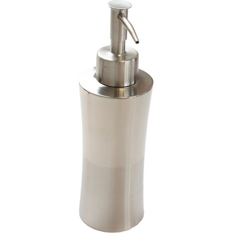 Seifenspender Edelstahl 450ml Grau Silber 18,8cm hoch, 5,5cm Durchmesser Pumpspender, nachfüllbar