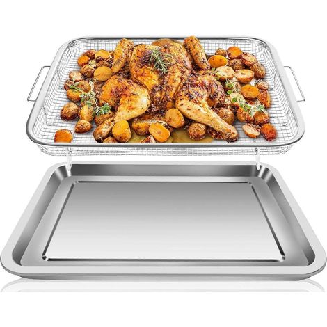 Panier pour friteuse à air chaud en acier inoxydableaccessoires pour friteuse à air chaud : grille et plateau de cuissonNonsti Silver (1/5)