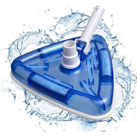 Brosse de sol pour aspirateurs de piscine, triangulaire, lestée, tête d'aspirateur de piscine transparente avec poignée standard (1/5)