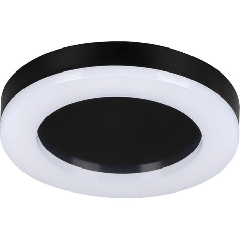 Plafonnier LED rond 32 cm 24W noir/blanc Tura Miledo (1/5)