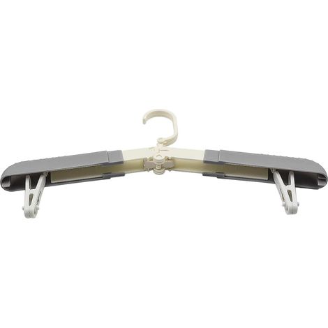 Set mit 2 leichten, grauen, faltbaren Reisekleiderbügeln aus Kunststoff mit Clips und Sockenhalter, ideal für Camping/Outdoor-Aktivitäten
