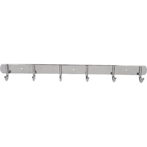 Porte-Manteau Mural En Acier Inoxydable - 6 Crochets Pour Vêtements Et Serviettes - Installation Facile Pour Salle De Bain Et Chambre - Lot De 1 (1/5)