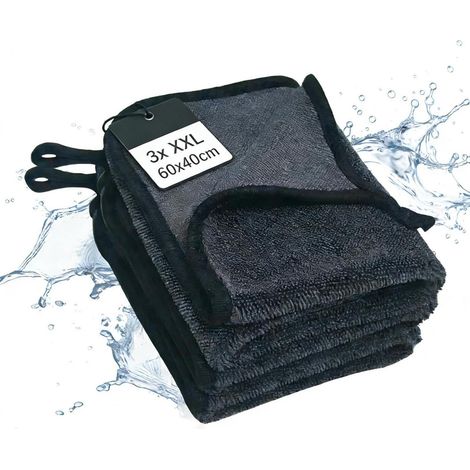 3x XXL Mikrofasertücher 60x40cm, super saugfähig, für Auto & Haushalt (1/5)
