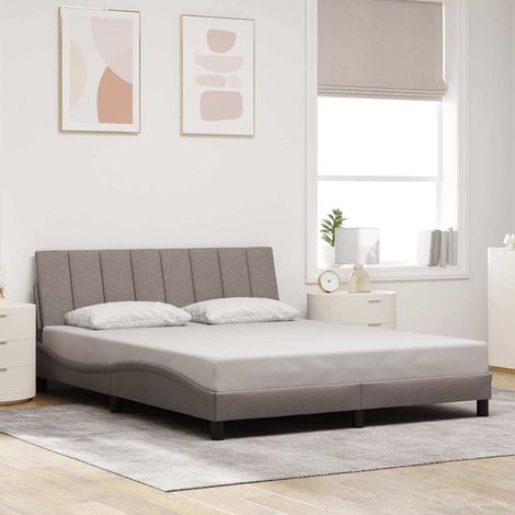 vidaXL Giroletto senza Materasso Hanko Tortora 160x200 cm in Tessuto (1/4)