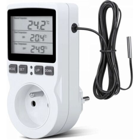 Regulateur Température Numérique,Prise Thermostat Chauffage Refroidissement Regulateur De Temperature LCD,200v-250v pour Régulateur Température Ferme (1/5)