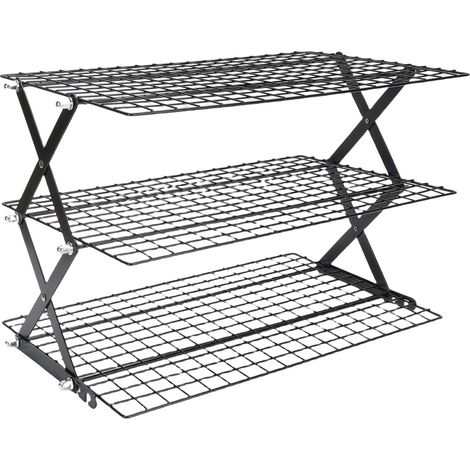 étagère rangement-Rangement Étagère 3 niveaux Déployable Métal pour Cuisine Séchage et Stockage Espace Optimisé (1/5)