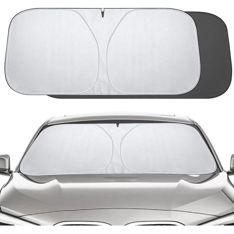 Parasol para parabrisas de coche de 142 × 80 cm, plegable, con protección UV y contra el calor, compatible con la mayoría de coches y SUV. (1/5)