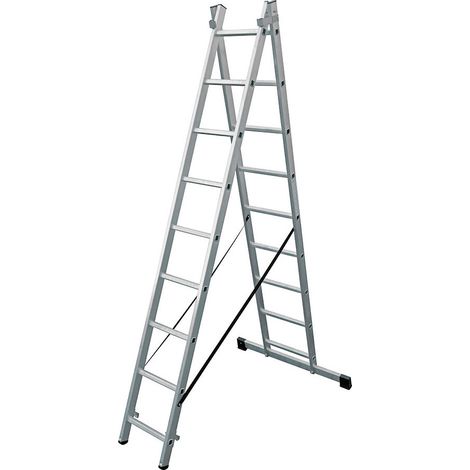 Scala trasformabile in alluminio 2x9 gradini edm