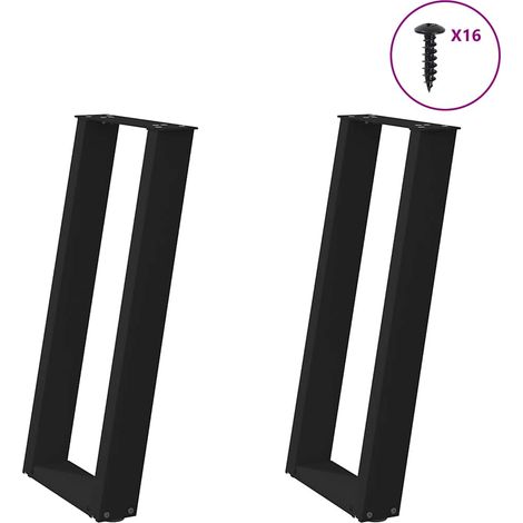 Konsolentischbeine U-Form 2 Stk. Schwarz 38x(72-73) cm Stahl (1/5)