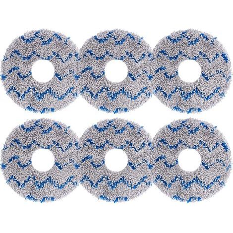 13.5 cm outer diameter, 3.5 cm inner diameter, 6-pack blue replacement cleaning cloths for Ecovacs T20, T20pro, T20max, T20 MAX PLUS, T20 PRO PLUS vacuum cleaner accessories, microfiber mop (1/5)
