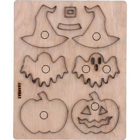 Emporte-pièce en cuir thème Halloween chapeau fantôme citrouille poinçon manuel gabarit DIY pour scrapbooking (1/5)