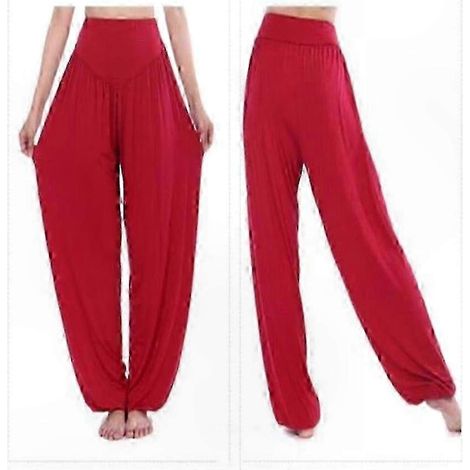 Pantalon femme coupe ample, sarouel décontracté pour danse, yoga, bohème et style gitan, taille élastique, tissu fluide, idéal pour détente et pratique sportive, confortable et tendance. (1/5)