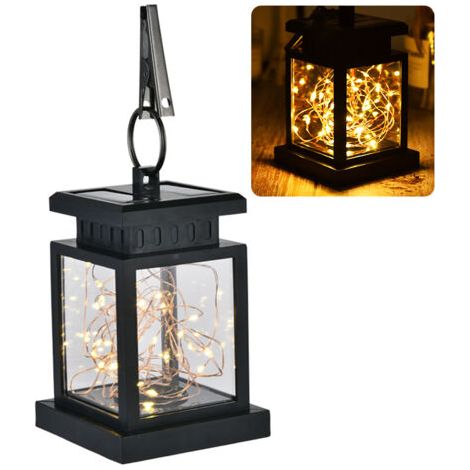 Lanterne solaire d'extérieur à LED, lampe de Table suspendue avec Clip, pour jardin, Patio, décoration de paysage (1/5)