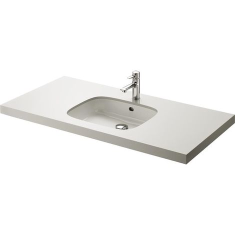 Lavabo sottopiano COMMERCIAL quadrato, senza foro rubinetto, con troppopieno bianco TOTO