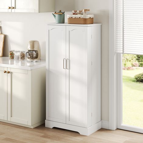 Armoire de cuisine blanche 60 x 35 x 128 cm avec LED à capteur et étagères réglables OKWISH (1/5)
