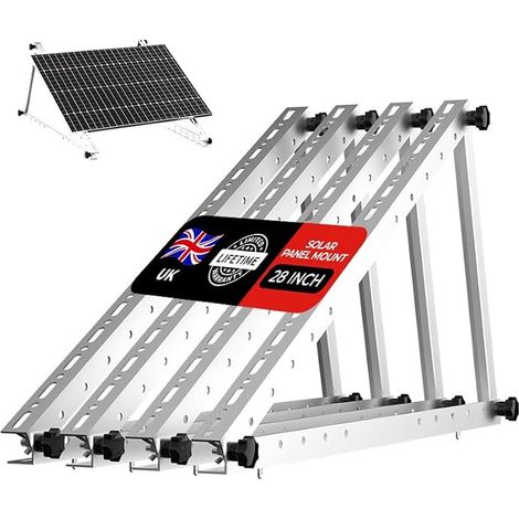 Lot de 2 supports de panneau solaire réglables de 55,9 cm avec pieds inclinables pliables, kit de panneau solaire en aluminium, convient pour toit de 100 W pour toit, camping-car, bateau et hors (1/5)