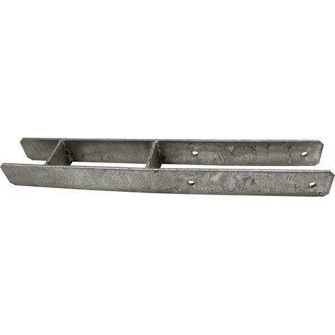 Winox – Support - Pied à sceller en H pour poteau 7x7 cm – Acier galvanisé 4 mm – Fixation par 4 trous Ø 10 mm – Pour structures porteuses
