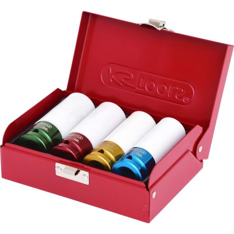 KS Tools 515.1006 Serie di Bussole per Avvitatori ad Impulsi per Cerchi in Lega, 4 Pezzi17-22 mm, 1/2"