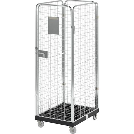 eurokraft basic, Roll-conteneur à panneaux grillagés, 4 côtés,