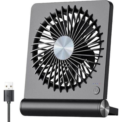 Kompakter, leiser Tischventilator, USB-aufladbar, 220° Neigungswinkel, 3 Geschwindigkeitsstufen, kleiner Reiseventilator – für drinnen, Zuhause, Schlafzimmer, Studentenwohnheim, Büro, Tisch, Reisen, d