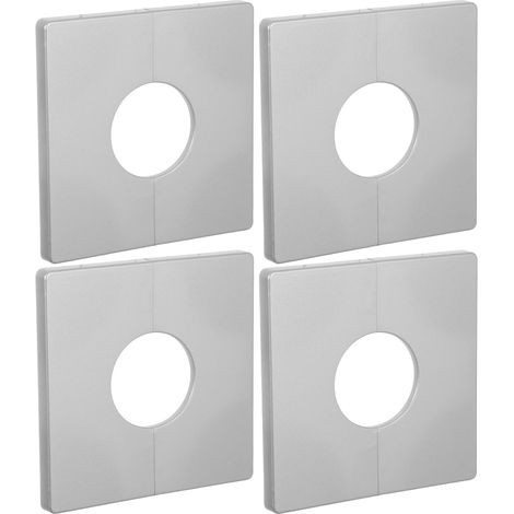 Cache-tuyau Décoratif Carré Abs Argenté 4 Pièces pour Bain (1/5)