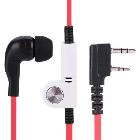 Flaches 2-Pin-PTT-Headset für Walkie-Talkies mit integriertem Mikrofon – Rot