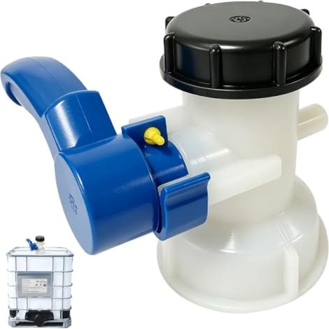 Robinet Cuve 1000L Adaptateur Cuve 1000L DN40 (62mm), Adaptateur IBC, Vanne de Vidange de Cuve, Connecteur Cuve IBC Papillon pour Robinet de Vidange, Citerne de Pluie (1/5)