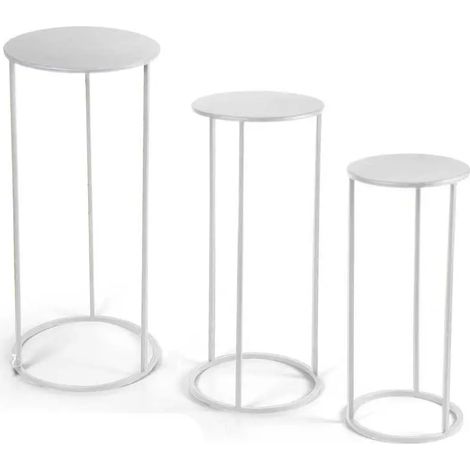 Set de 3 tables rondes en métal 32x70, 27x60 et 22x50
