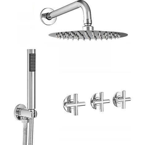 Conjunto de ducha empotrado, Cromo