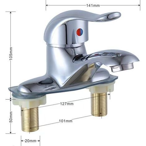 Zinc alloy basin tap, hot and cold water tap for bathroom sink, basin/office tap, Shendas two-way tap - Shendas alloy body
