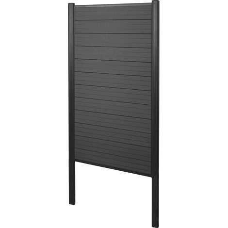 Frangivento pannello fendivista privacy stretto con montanti alti Sarthe WPC alluminio premium 100cm antracite