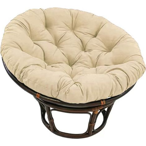 Coussin de Chaise Papasan Épais, Rond 120x120 cm, Rembourrage de Siège pour Fauteuil Suspendu, Coussin de Remplacement pour Balançoire Intérieur/Extérieur, Housse Paddée (1/5)