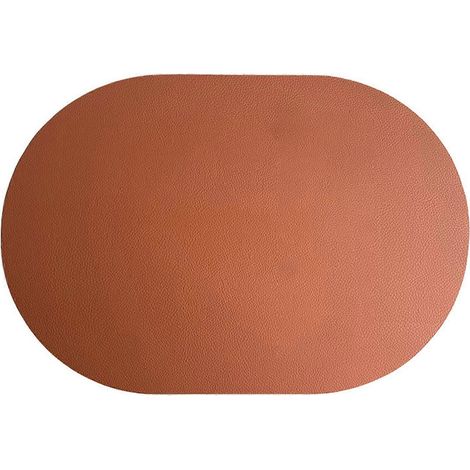 Set de table antidérapant, lavable, en similicuir ovale, isolant pour salle à manger (1/5)