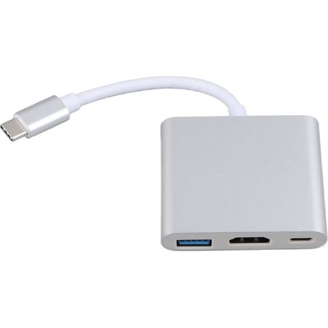 USB-C Docking Station, Aluminum USB-C Hub, 3-in-1 Adapter (1/5)