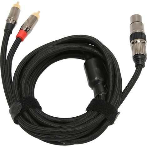 Câble XLR femelle vers double RCA mâle, connecteurs plaqués or à 3 broches avec blindage anti-parasites, adaptateur répartiteur en Y XLR vers double RCA (1/4)
