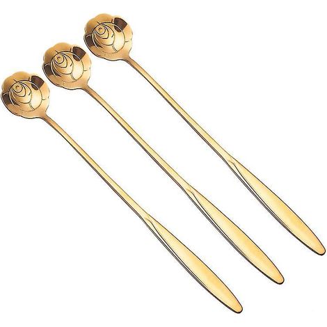 Lot de 3 cuillères à mélanger à long manche pour gâteaux et desserts