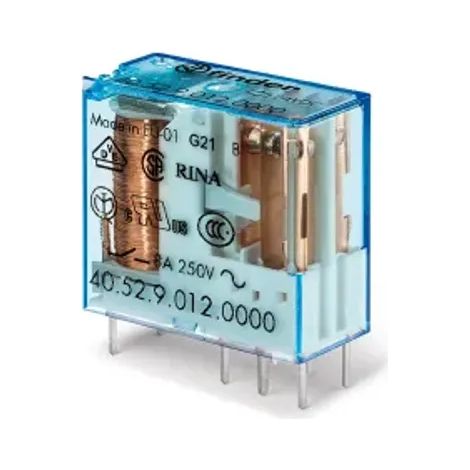FINDER 405290120000 - Relè industriale bobina 12V DC 2 contatti 8A