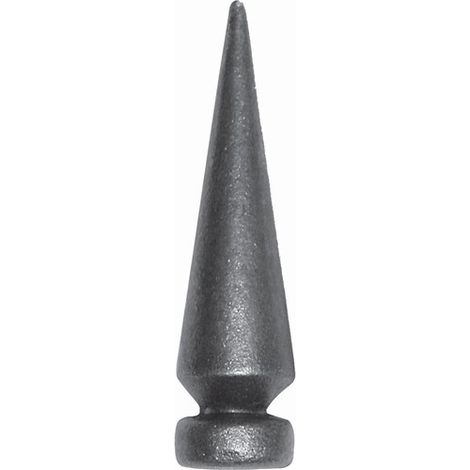Pointe de lance cône - Hauteur 130mm base ronde pleine Ø33mm - Fer forgé - À souder - DECO FER FORGE
