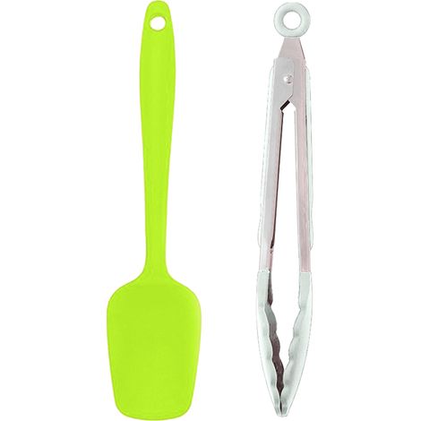 Ustensiles De Cuisine - Silicone Qualité Alimentaire Acier Inoxydable - Pour Casseroles Antiadhésives - Lot De 2 (1/5)