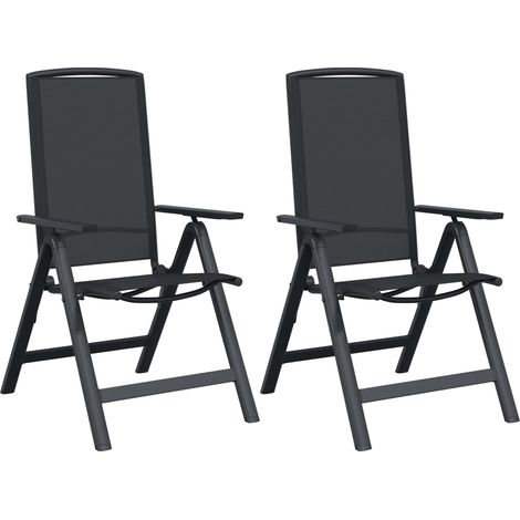 Maison Exclusive - Liegestühle für den Garten 2 pcs Schwarz 58 x